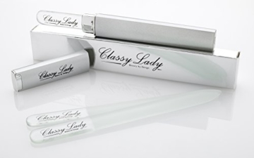ClassyLady Professionelle Kristallglasfeile mit Koffer - Premium-Kristallnagelfeile - Luxus-Qualität Kristallnagelfeile Set - Glasnagelfeile - 